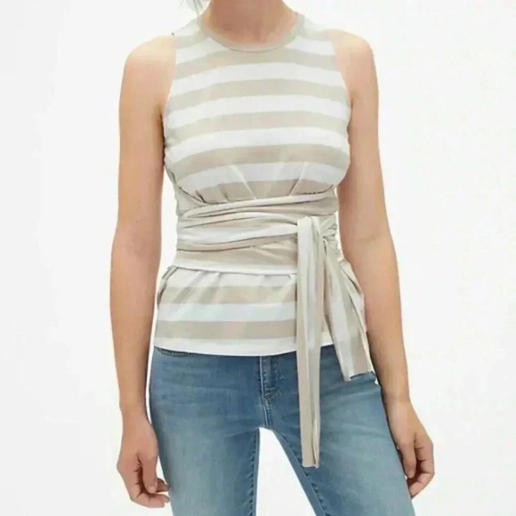 Gap NWT Stripe Wrap Waist Top - Picture 1 of 6